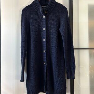 Banana Republic Navy Textured Knit Cardigan - Italian Yarn - Size Medium